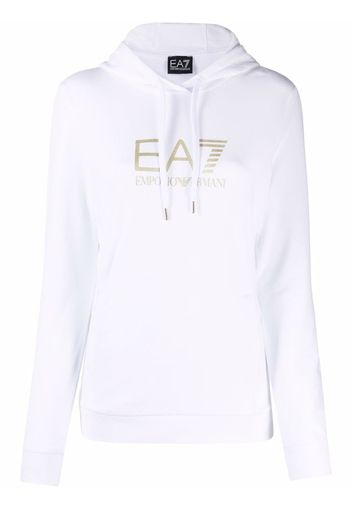 Ea7 Emporio Armani Hoodie mit Logo-Prägung - Weiß