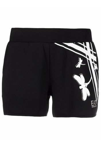 Ea7 Emporio Armani Shorts mit Logo-Print - Schwarz