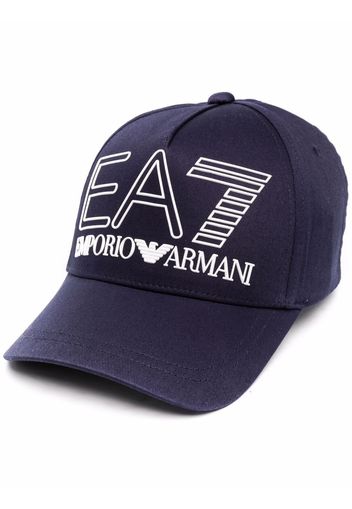 Ea7 Emporio Armani logo-embossed cotton baseball cap - Blau