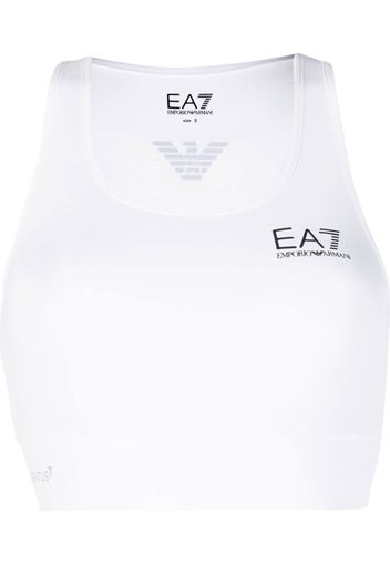 Ea7 Emporio Armani logo print sports bra - Weiß