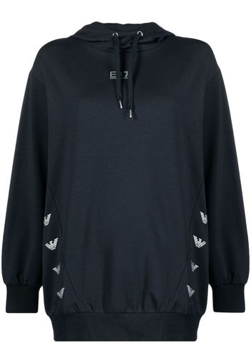 Ea7 Emporio Armani logo-print drawstring hoodie - Blau