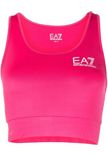 Ea7 Emporio Armani logo-print sports bra - Rosa