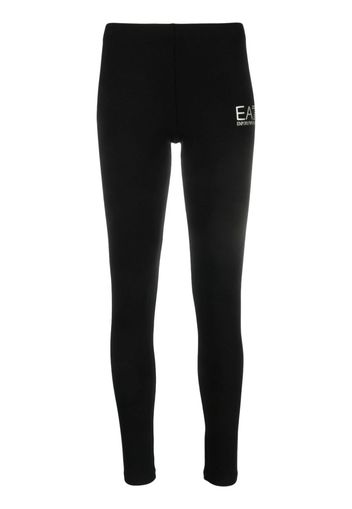 Ea7 Emporio Armani logo-print cotton leggings - Schwarz