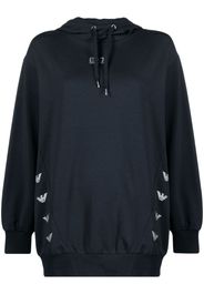 Ea7 Emporio Armani logo-print drawstring hoodie - Blau