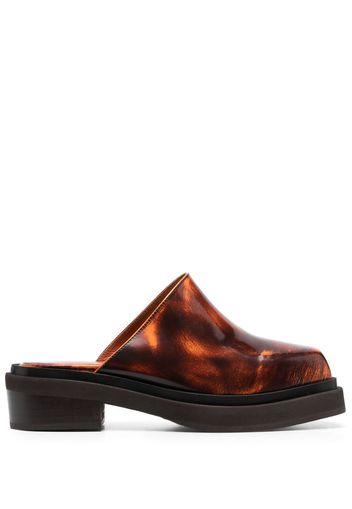 Eckhaus Latta Cowboy 50mm leather mules - Braun