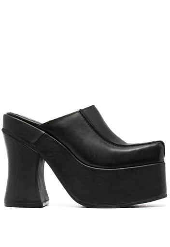 Eckhaus Latta 135mm square-toe platform mules - Schwarz