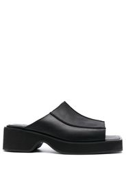 Eckhaus Latta block heel leather sandals - BLACK