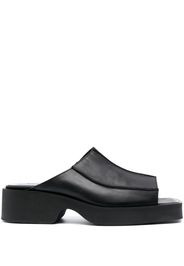 Eckhaus Latta block heel leather sandals - Schwarz