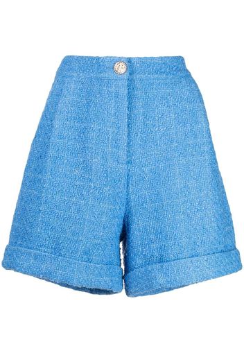 Edward Achour Paris wide-leg tweet shorts - Blau