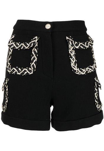 Edward Achour Paris tweed pocketed shorts - Schwarz