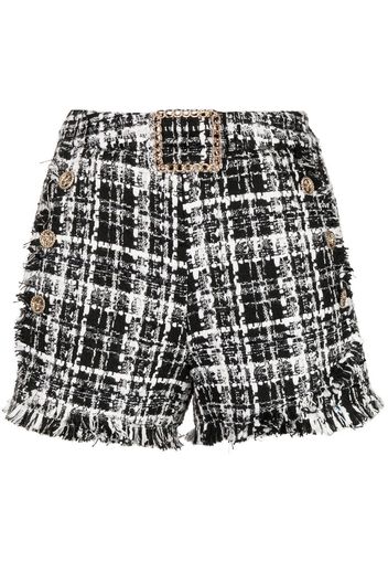 Edward Achour Paris rough-cut tweed shorts - Schwarz