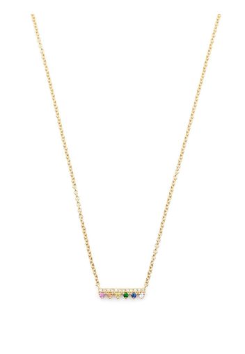 Ef Collection 14kt yellow gold Chloe Bar diamond gemstone pendant necklace