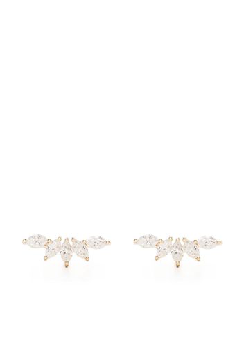 Ef Collection 14kt yellow gold Fan diamond earring