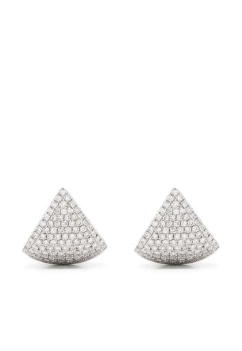 Ef Collection 14kt white gold diamond stud earrings - Silber