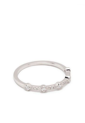 Ef Collection 14kt white gold diamond stack ring - Silber