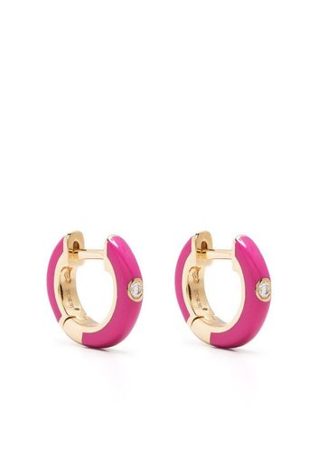 Ef Collection 14kt yellow gold Berry enamel and diamond huggie earrings