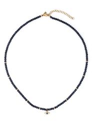 Ef Collection 14kt yellow gold Evil Eye sapphire beaded necklace