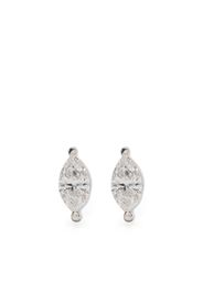 Ef Collection 14kt white gold diamond stud earrings - Silber