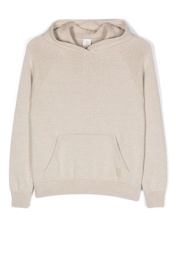 Eleventy Kids TEEN ribbed knit hooded jumper - Nude