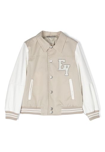 Eleventy Kids logo-patch sports jacket - Nude