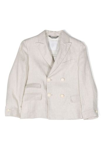 Eleventy Kids double-breasted linen blazer - Nude