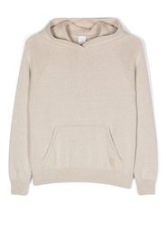 Eleventy Kids TEEN ribbed knit hooded jumper - Nude