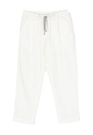 Eleventy Kids drawstring-waist cotton trousers - Weiß