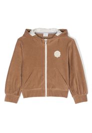 Eleventy Kids logo-patch corduroy jacket - Braun