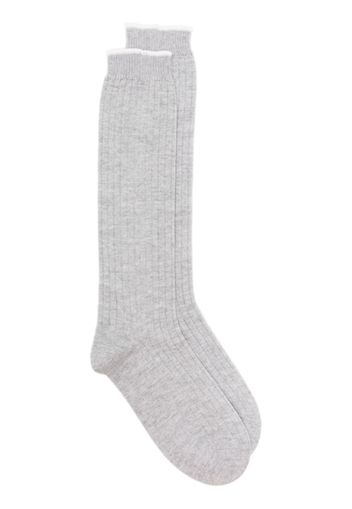 Eleventy ribbed knitted socks - Grau