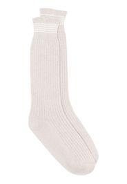 Eleventy Gerippte Socken aus Kaschmir - Nude