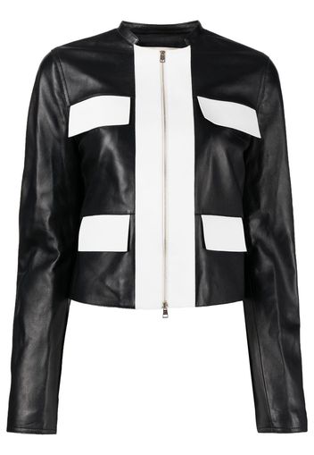 Elie Saab two-tone lambskin jacket - Schwarz