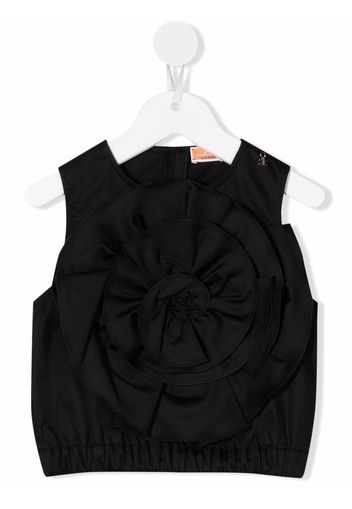 Elisabetta Franchi La Mia Bambina ruched sleeveless top - Schwarz