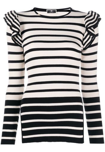 Elisabetta Franchi striped knit jumper - Nude