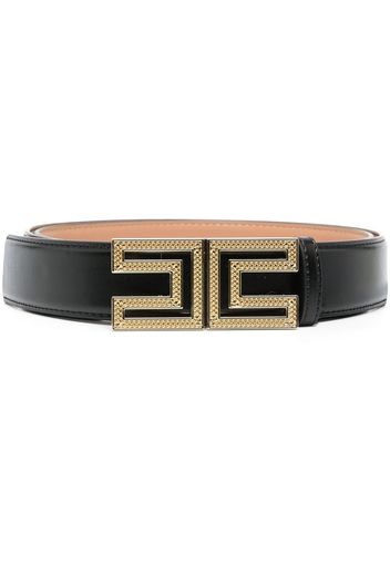 Elisabetta Franchi logo-buckle belt - Schwarz