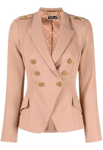 Elisabetta Franchi long-sleeved crepe double-breasted blazer - Rosa