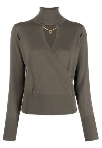 Elisabetta Franchi roll-neck cut-out knitted top - Grün