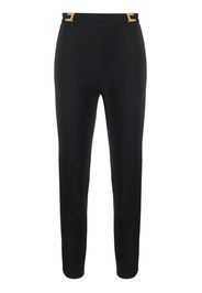 Elisabetta Franchi logo-embellished cropped trousers - Schwarz