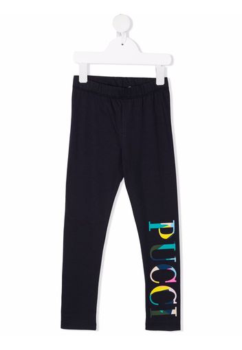 Emilio Pucci Junior Leggings mit Logo-Print - Blau