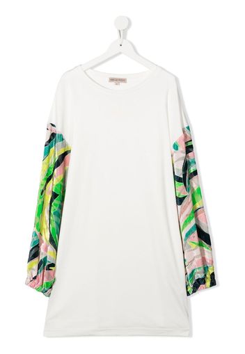 Emilio Pucci Junior Vetrate long-sleeve dress - Weiß