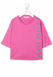 Emilio Pucci Junior T-Shirt mit Logo-Print - Rosa