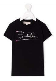 Emilio Pucci Junior T-Shirt mit Logo-Prägung - Schwarz