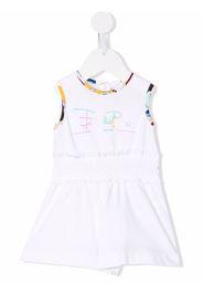 Emilio Pucci Junior Ranuncoli-print trimmed playsuit - Weiß