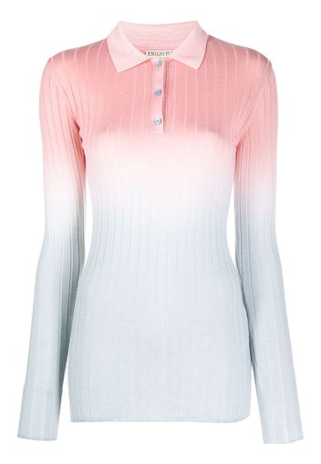 Emilio Pucci Geripptes Poloshirt - Rosa