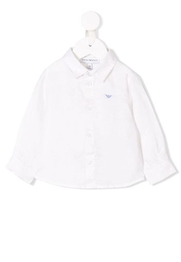 Emporio Armani Kids Hemd mit Logo-Stickerei - Weiß