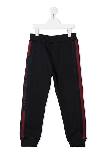 Emporio Armani Kids Jogginghose mit Logo-Streifen - Blau