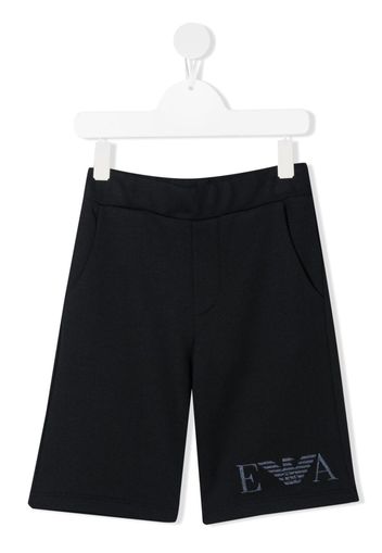 Emporio Armani Kids Shorts mit Logo-Stickerei - Blau