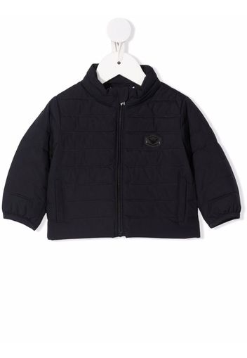 Emporio Armani Kids logo-plaque padded jacket - Blau