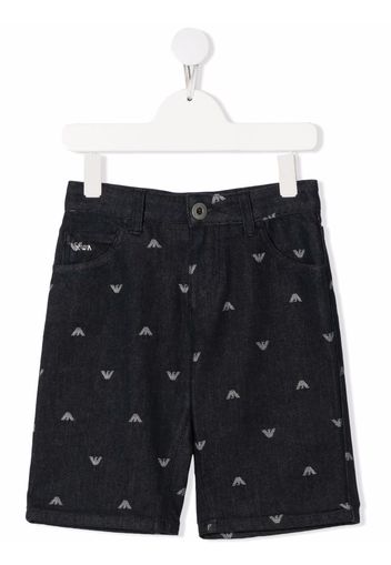 Emporio Armani Kids logo-print shorts - Blau