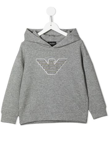 Emporio Armani Kids logo-patch long-sleeve hoodie - Grau