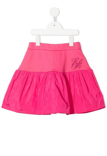 Emporio Armani Kids logo-embroidered flared mini skirt - Rosa